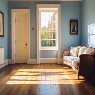 Light Blue Modern Wall Paint Design With Trims