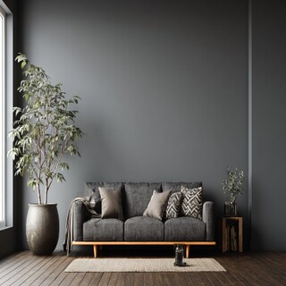 Minimal Grey Wall Paint Design with a Neutral Backdrop