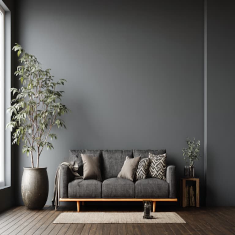 Minimal Grey Wall Paint Design with a Neutral Backdrop