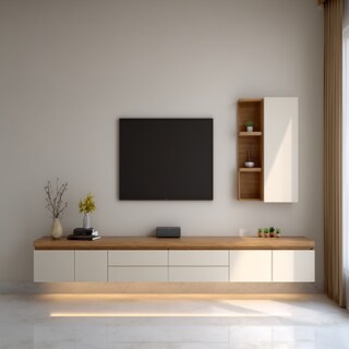 Minimal TV Unit Design with Drawers and Display Accents