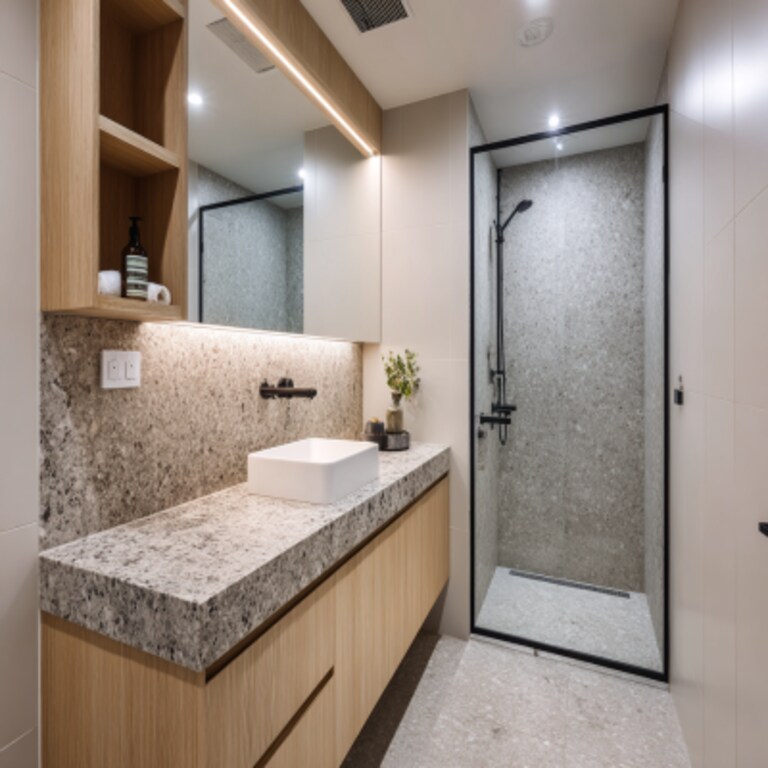 Modern Bathroom Design With Granite Countertop