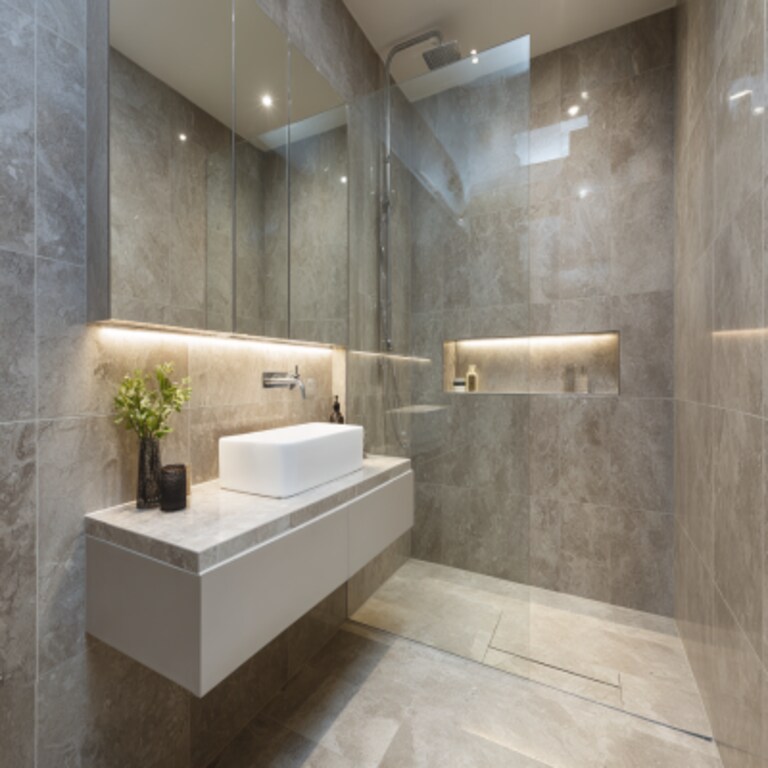 Modern Bathroom Design With Granite Tiles