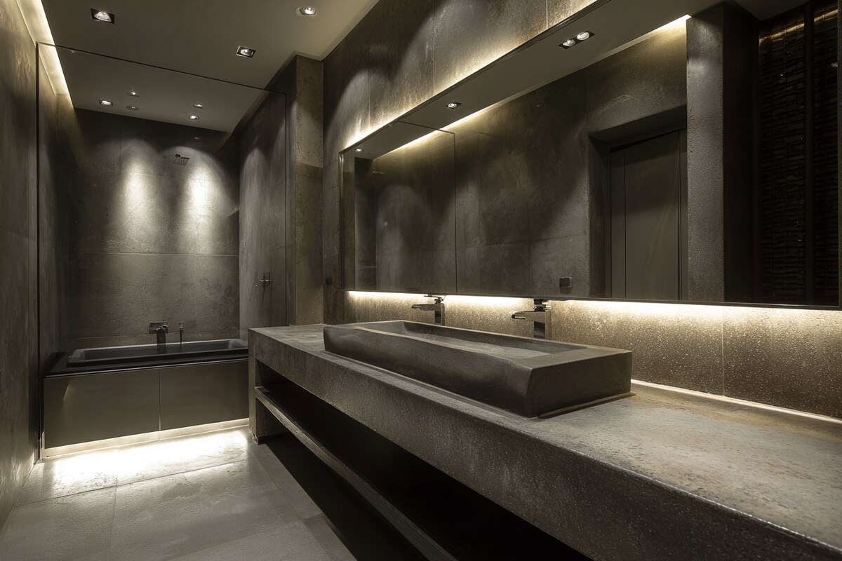 Modern Bathroom Design With Profile Lighting