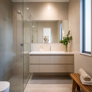 Modern Beige Bathroom Interior Design