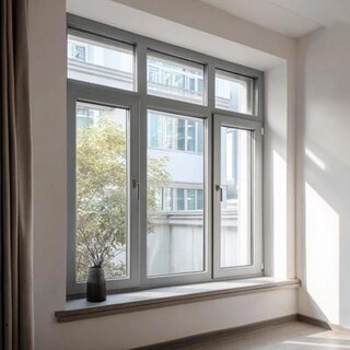 Modern Fixed Window Design With A Metallic Silver Finish