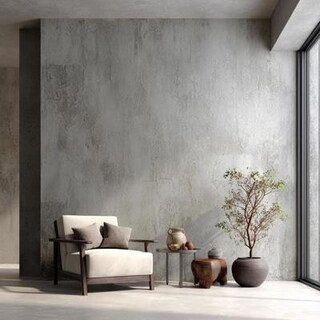 Modern Grey Concrete Effect Wall Design for Living Rooms and Bedrooms