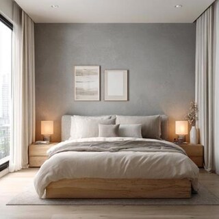 Modern Grey Wall Paint Design for Bedroom and Living Room