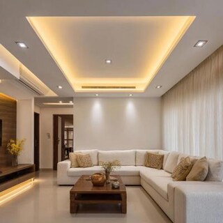 Modern POP L Shaped False Ceiling Design with Recessed Lighting and Paint Finish