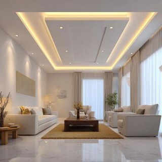 Modern Single Layer False Ceiling Design with POP and Gypsum Layered Structure