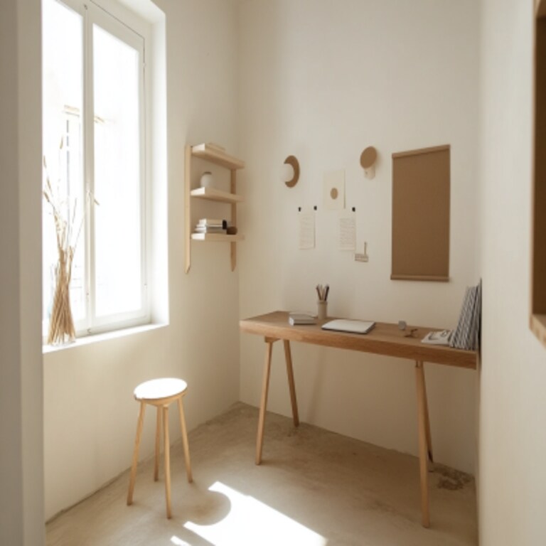 Modern Study Room Design With Frosty White And Pine Table Modern Study Room Design With Frosty White And Pine Table