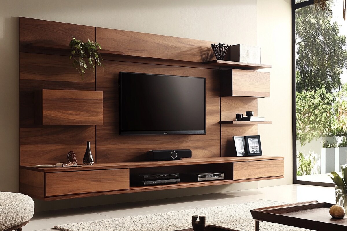 Modern TV Unit Design With Wall Mounted Storage
