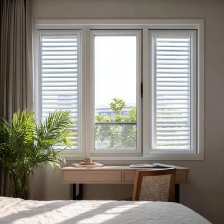Modern UPVC Window Design With Fixed And Sliding Shutters