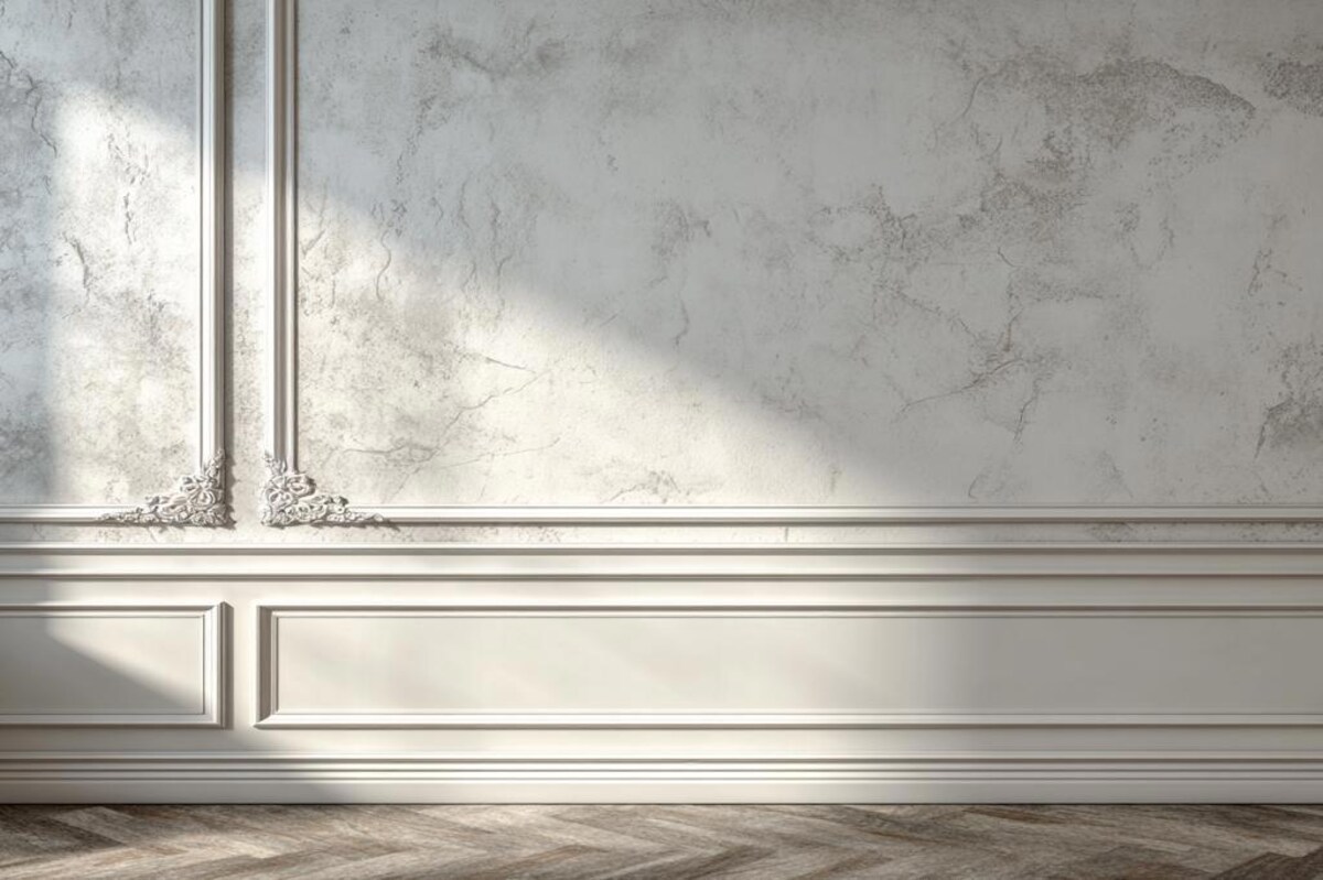 Modern Wall Design with White Trims and Painting