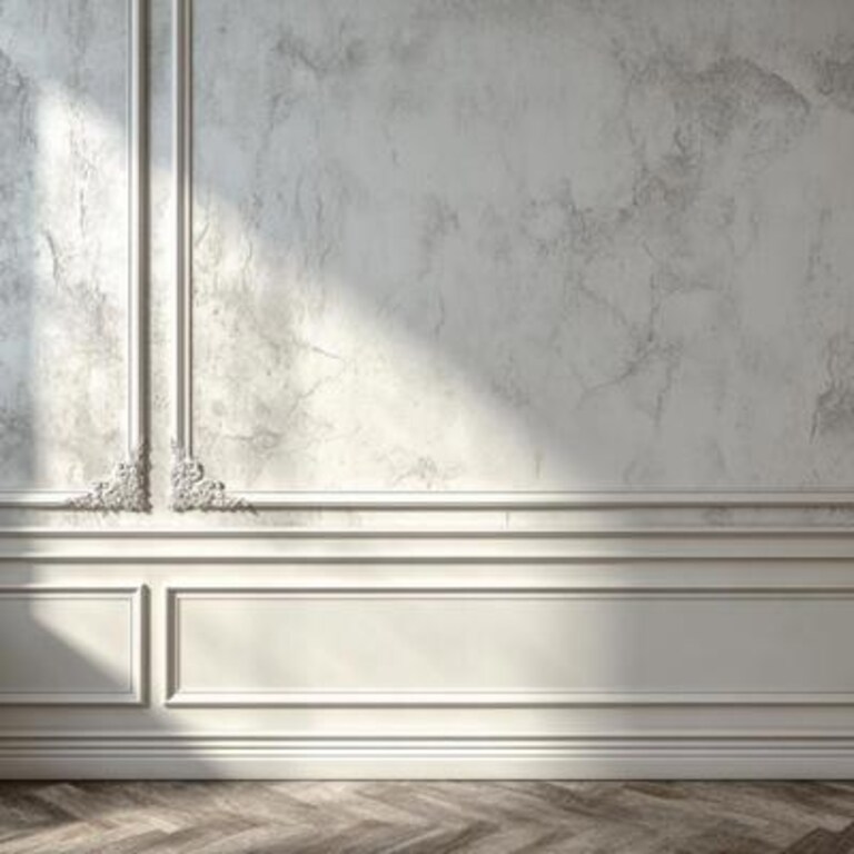 Modern Wall Design with White Trims and Painting