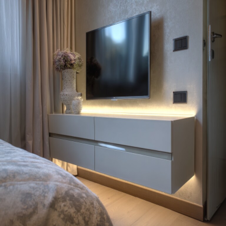 Modern Wall-Mounted TV Unit For Bedrooms