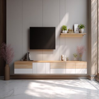 Modern Wall-Mounted TV Unit With 4 Drawers