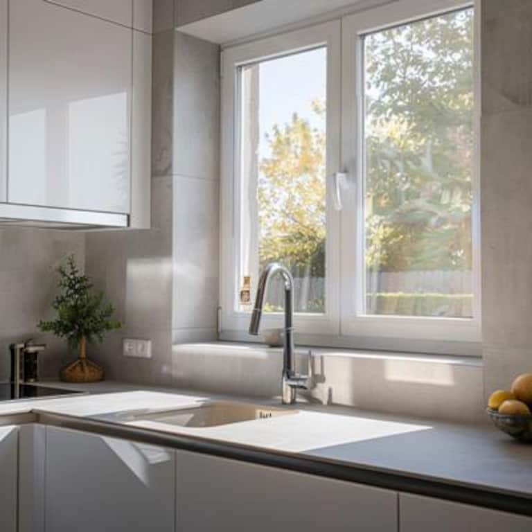 Modern White Glazed Window Design For Kitchens
