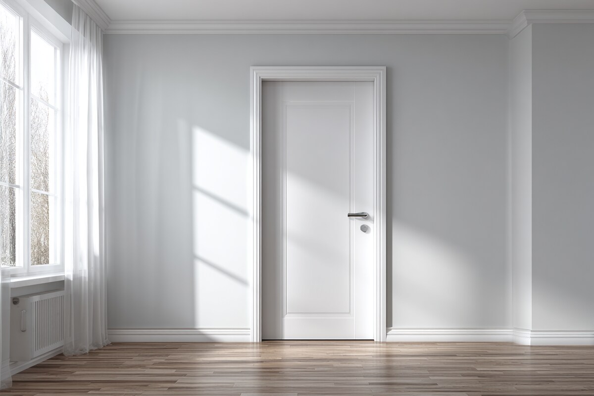 Modern White Single Door Design Ideal for Living Room and Bedroom