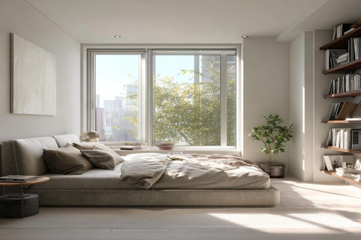 Modern White Sliding Window Design For Bedrooms