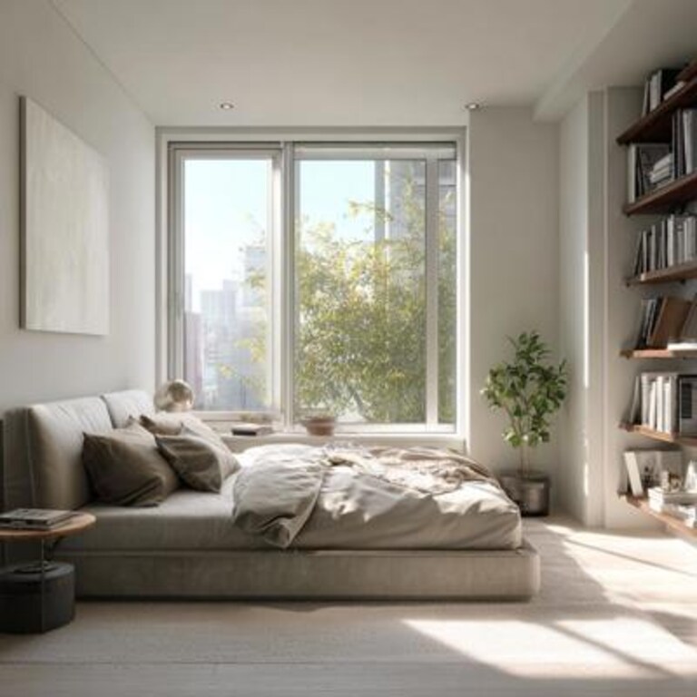 Modern White Sliding Window Design For Bedrooms