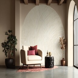 Modern Grey Wall Paint Design with Green Accents and Abstract Art