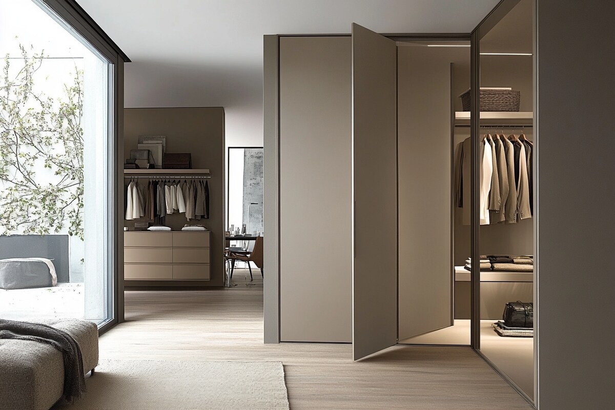 Contemporary Swing Single Door Design for Walk-In Wardrobe Contemporary Swing Single Door Design for Walk-In Wardrobe