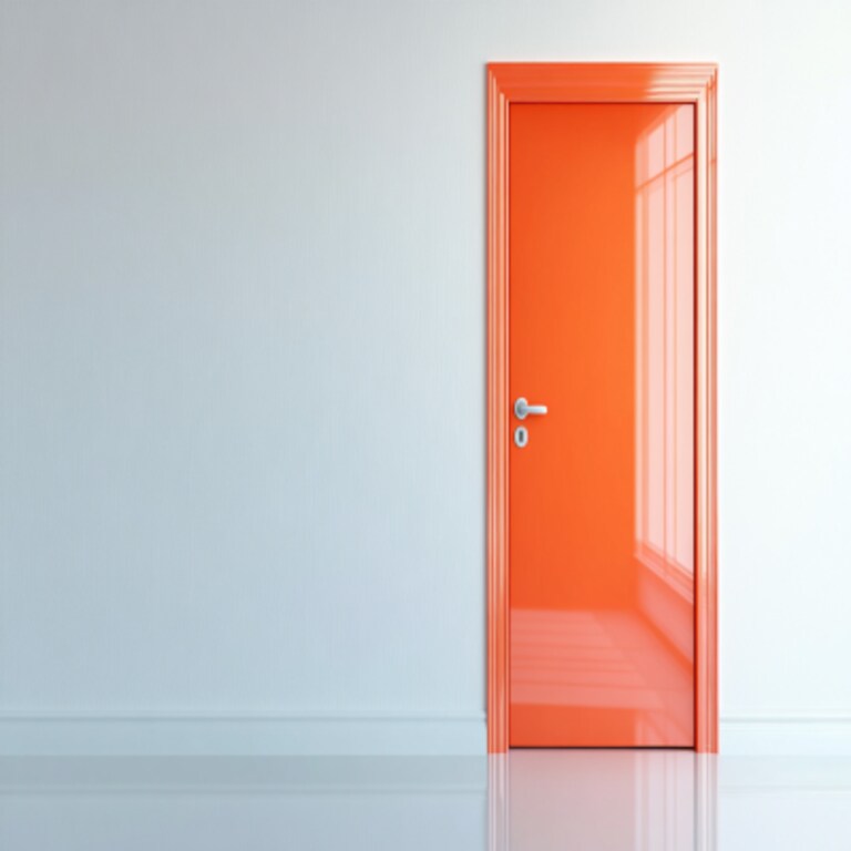 Contemporary Swing Single Door Design with Gloss Finish