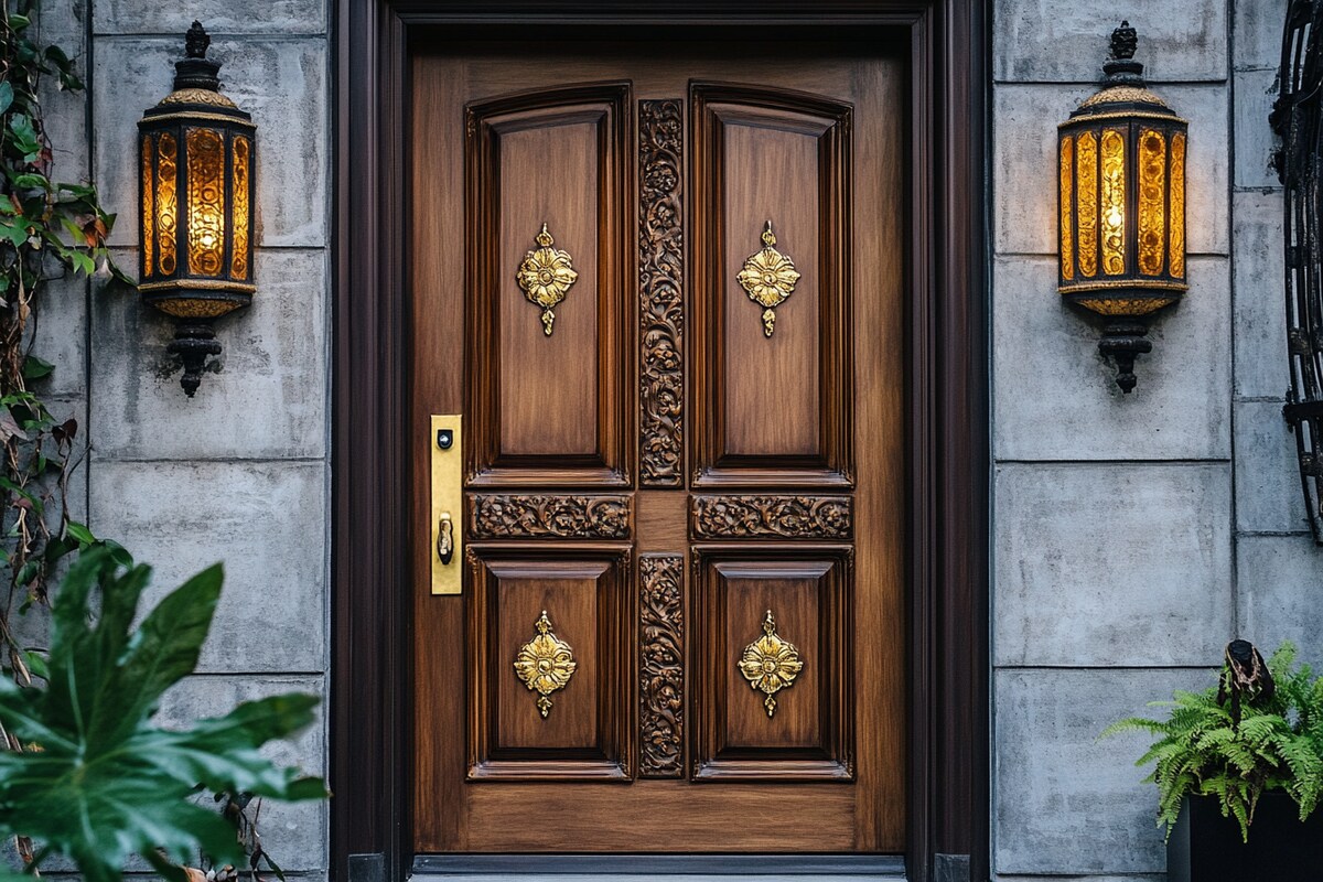 Indian Traditional Swing Single Door Design with Matte Finish Indian Traditional Swing Single Door Design with Matte Finish