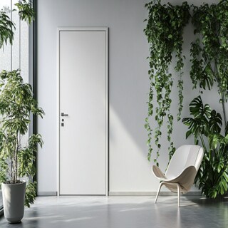 Minimal Swing Single Door Design with Matte Finish