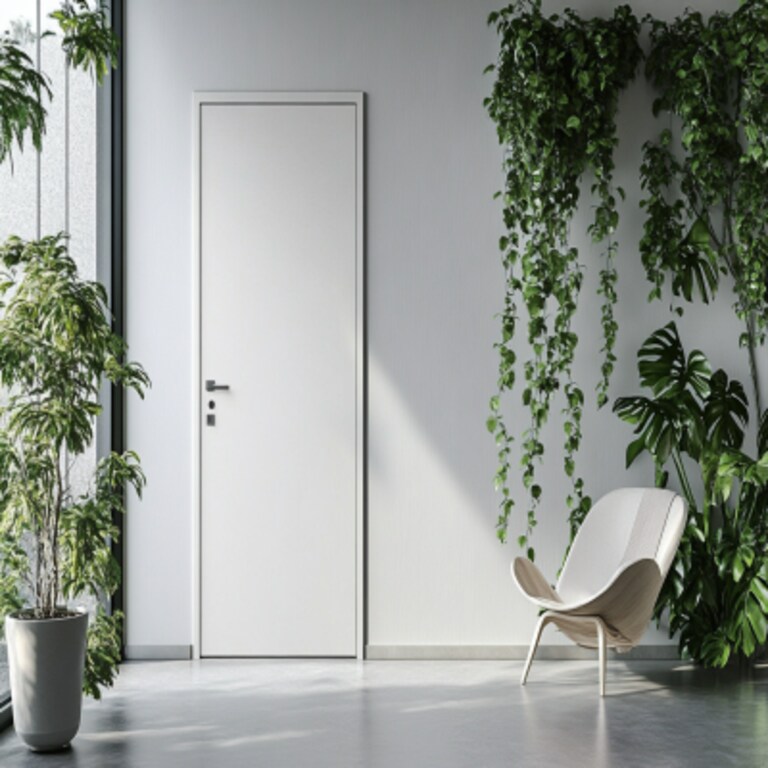 Minimal Swing Single Door Design with Matte Finish