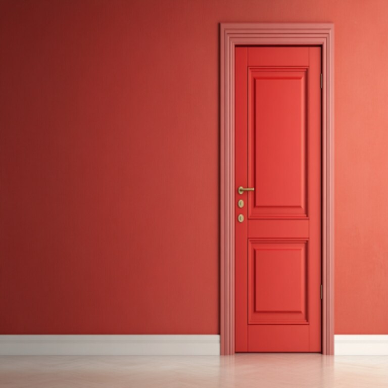 Modern Swing Single Door Design with Suede Finish