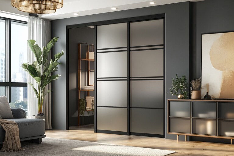 Modern Matte Finish Sliding Door Design for Living Rooms and Bedrooms