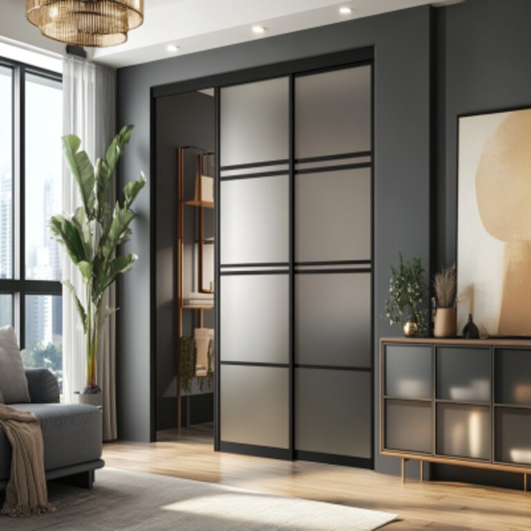 Modern Matte Finish Sliding Door Design for Living Rooms and Bedrooms