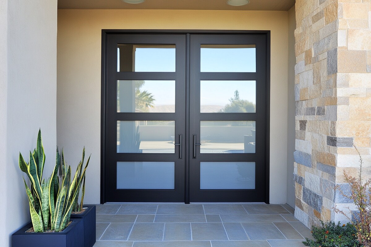 Modern Matte Finish Swing Double Door Design Modern Matte Finish Swing Double Door Design