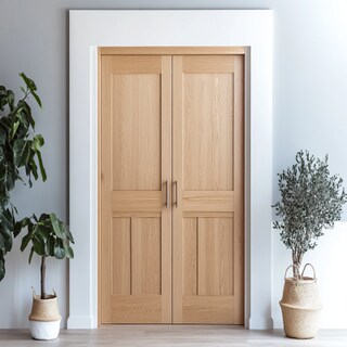 Scandinavian Swing Double Door Design with Matte Finish