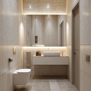 Small Bathroom Idea With A Wall-Mounted Mirror