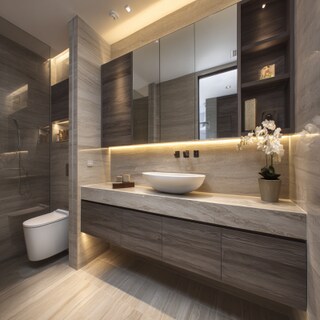 Small Bathroom Idea With Drawers And Storage Cabinets