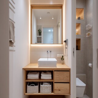 Small Bathroom Idea With Spacious Storage Drawers