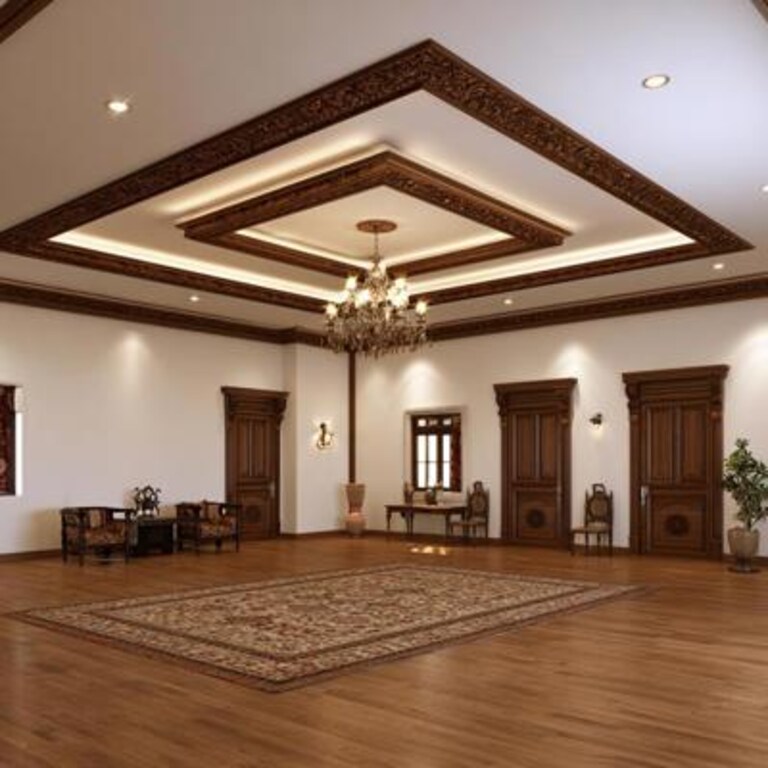 Traditional Gypsum False Ceiling Design With Carved Wooden Cornice Traditional Gypsum False Ceiling Design With Carved Wooden Cornice