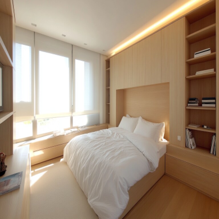 Tranquil Minimalist Master Bedroom Design with Built-In Storage