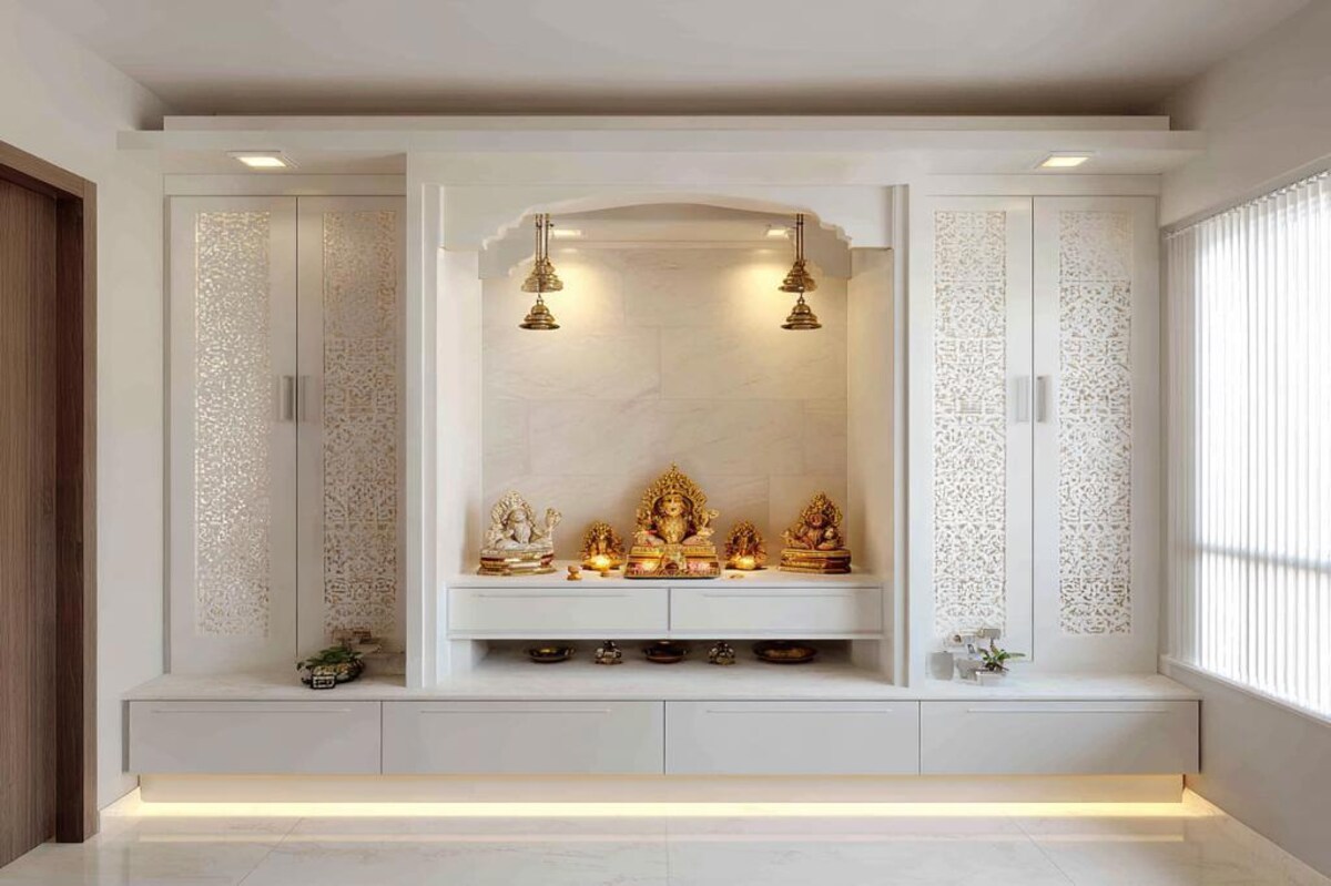 White Floor Mounted Contemporary Design With Carved Shutters Drawers and Bells White Floor Mounted Contemporary Design With Carved Shutters Drawers and Bells