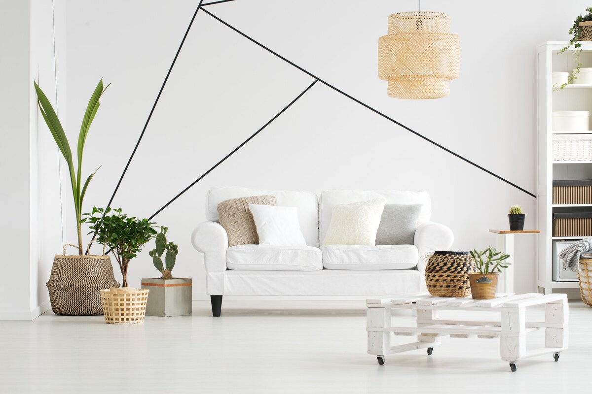 White Living Room Table with a Unique Design