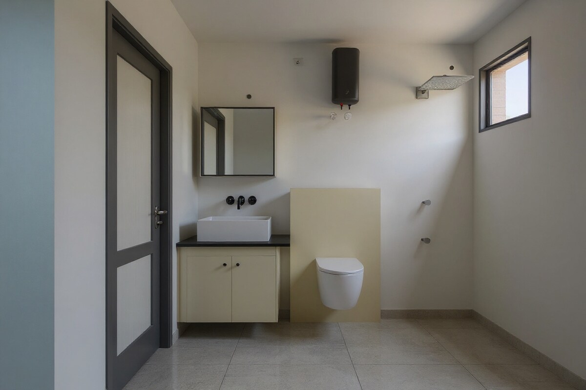 Modern Minimalist Cream Bathroom