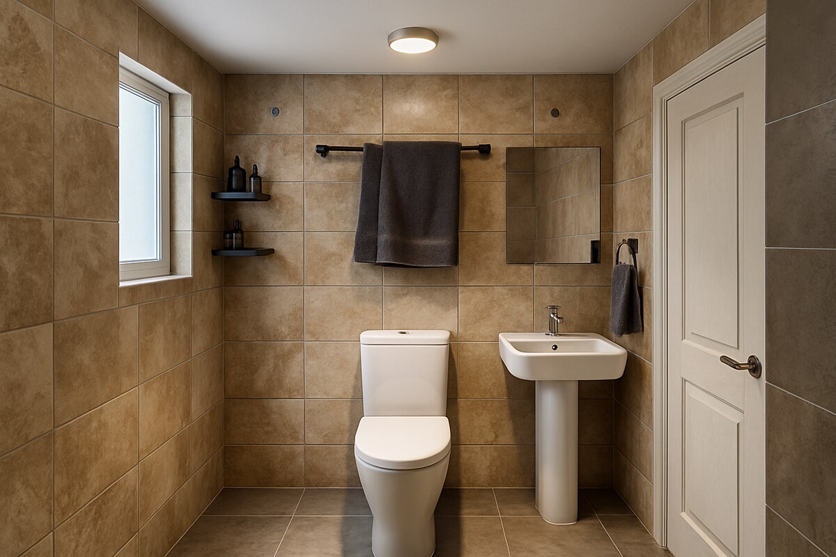 Modern Sandstone Utility Bathroom Modern Sandstone Utility Bathroom